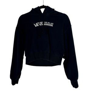 Vans cropped hoodie black cotton hoodie women’s Medium